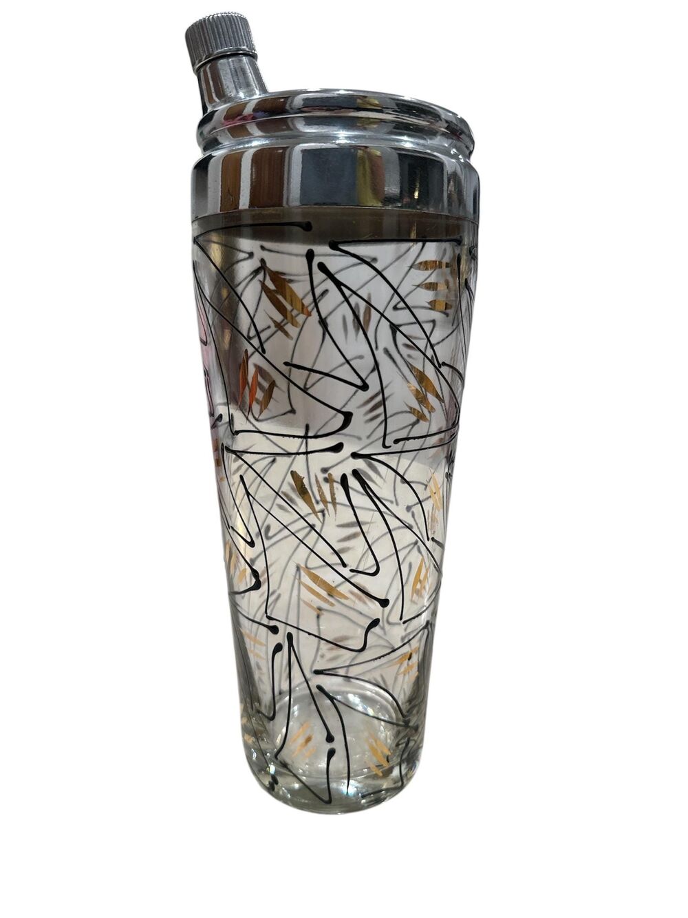 Vintage mid-century modern glass cocktail shaker